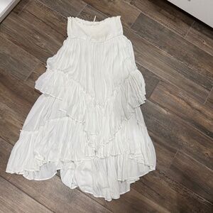 Free People Tiered White Skirt